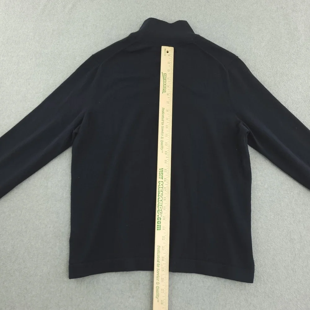Banana Republic Sweater Mens M‎ Blue Cotton Cashmere Mock Neck Knit Pullover